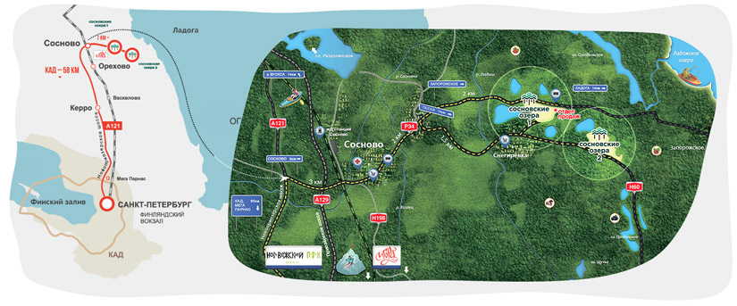 Схема проезда в поселок